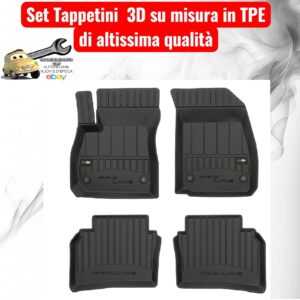 988 3D407510 Per Opel Insignia B 2017-2022 Set Tappetini su Misura in TPE con Bordi Rialzati