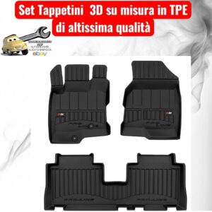 988 3D407558 Per Chevrolet Captiva I 2006-2018 Set Tappetini su Misura in TPE con Bordi Rialzati