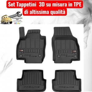988 3D407589 Per Seat Arona da 2017 (No Versione FR) Set Tappetini su Misura in TPE con Bordi Rialzati
