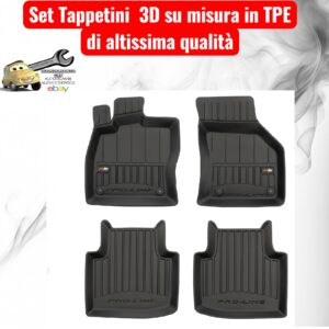 988 3D407046 Per Skoda Superb III 4p 2015-2023 Set Tappetini su Misura in TPE con Bordi Rialzati