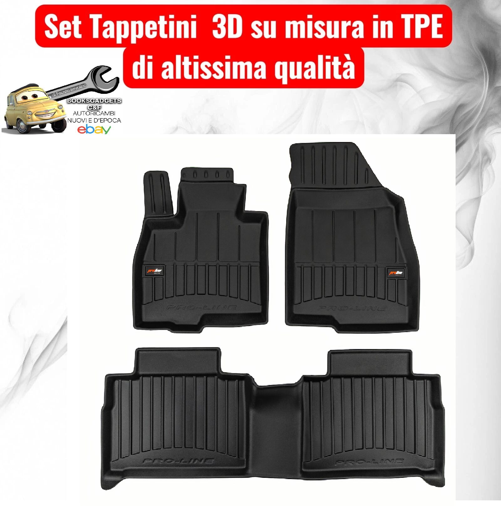 988 3D800961 Per Jaecoo 7 da 2025 (NO Ibrida Ric.) Set Tappetini su Misura in TPE con Bordi Rialzati
