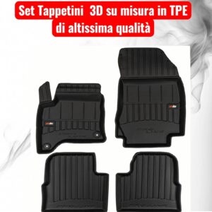 988 3D447141 Per Peugeot 2008 II da 2003 (Ibrida) Set Tappetini su Misura in TPE con Bordi Rialzati