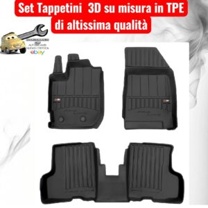 988 3D445031 Per Dacia Duster II 2021-2024 (post.Restyling) Set Tappetini su Misura in TPE con Bordi Rialzati
