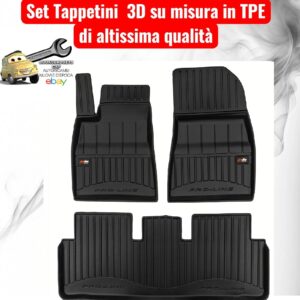 988 3D435100 Per Tesla Model 3 da 2023 (post Restyling) Set Tappetini su Misura in TPE con Bordi Rialzati