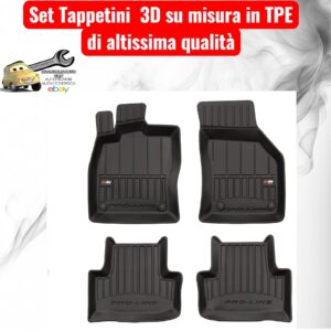 988 3D407053 Per Skoda Karoq da 2017 Set Tappetini su Misura in TPE con Bordi Rialzati
