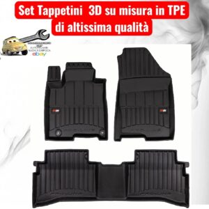 988 3D435056 Per Hyundai IV da 2020 (Ibrida Ricaricabile) Set Tappetini su Misura in TPE con Bordi Rialzati