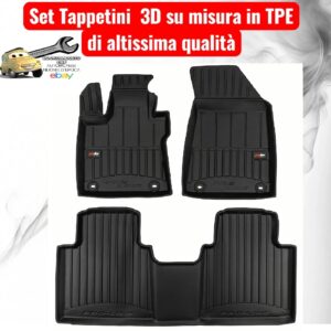 988 3D434066 Per MG HS II dal 2024 (No Ibrida Ricaricabile) Set Tappetini su Misura in TPE con Bordi Rialzati
