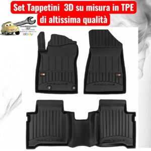 988 3D434004 Per Kia Niro II da 2022 (Ibrida Full) Set Tappetini su Misura in TPE con Bordi Rialzati
