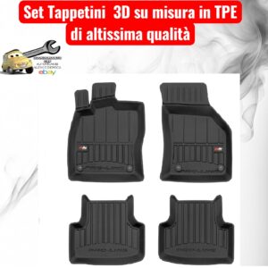 988 3D407060 Per Seat Leon III 2012-2020 Set Tappetini su Misura in TPE con Bordi Rialzati