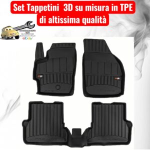 988 433410 Per Mazda 3 I dal 2003-2010 Set Tappetini su Misura in TPE con Bordi Rialzati