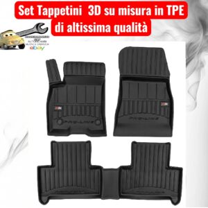 988 3D431492 Per Mercedes EQB dal 2021 (X243) Set Tappetini su Misura in TPE con Bordi Rialzati