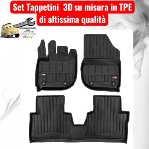 3D431225 Per Honda e:NY1 dal 2023 Set Tappetini su Misura in TPE con Bordi Rialzati