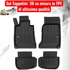 988 3D431195 Per Mercedes Classe E Coupè 2017-2023 (C238) Set Tappetini su Misura in TPE con Bordi Rialzati