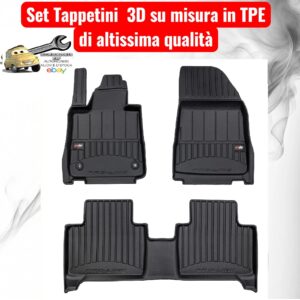 3D431188 Per Volvo EX30 dal 2023 Set Tappetini su Misura in TPE con Bordi Rialzati