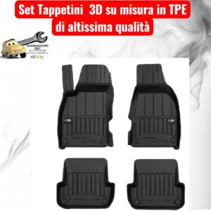 988 3D407084 Per Audi A4 (B7) 4p 2004-2008 Set Tappetini su Misura in TPE con Bordi Rialzati