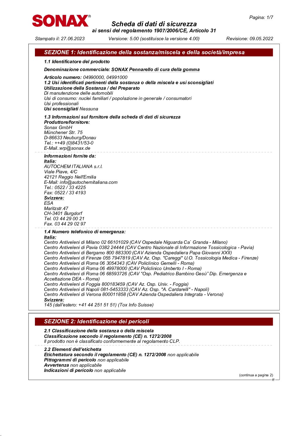 SONAX Pennarello con Vasellina per la cura della Gomma protegge da Screpolature - immagine 2