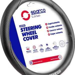 980 13085 Sparco Origin Coprivolante ø38cm PVC e Gomma Elastico Nero/Grigio con Logo