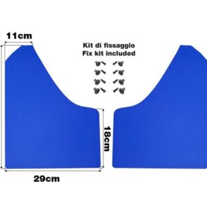989 RMFB Kit 2 pezzi Paraspruzzo Blu in ABS Flessibile, Adatte ai Passaruota