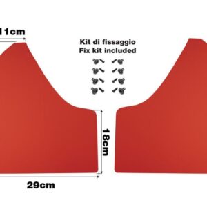 989 RMFR Kit 2 pezzi Paraspruzzo Rosso in ABS Flessibile, Adatte ai Passaruota Simoni Racing