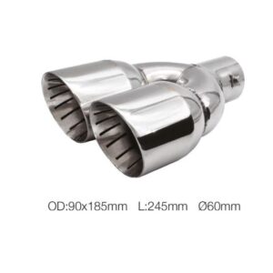 989 TRX/114 Terminale di Scarico Doppio Rotondo Inclinato in Acciaio inox Ø60mm S.Racing