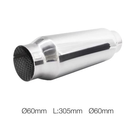 989 ESR8 Silenziatore Universale Non lucidato Uscita rotonda. L:550mm Compatibile con terminali SR