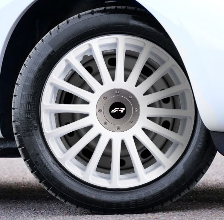 989 GP/14SW Simoni Racing Set 4 Copricerchio 14" Universali Grand Prix Bianca Coppe Ruota