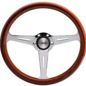 989 RESIA Volante Classico Resia 350mm Effetto Legno con Razze Cromate (Foratura Nardi) Simoni Racing