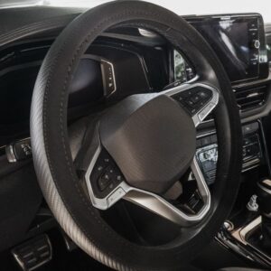 989 CVT/80 Coprivolante Confort Black in Velluto nero e Carbon look per volanti Ø37-39cm