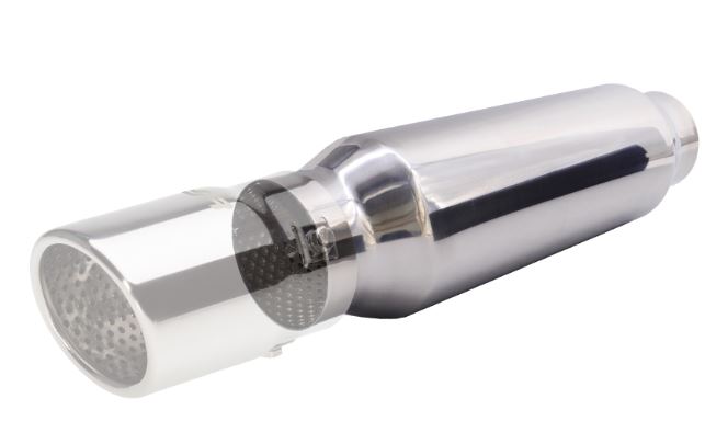 Silenziatore Universale Non lucidato Uscita rotonda. L:550mm Compatibile con terminali SR