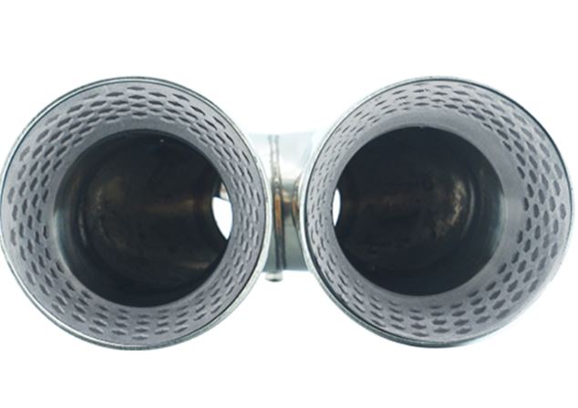 Terminale di scarico doppio Rotondo inclinato in acciaio inox Ø60mm Simoni Racing