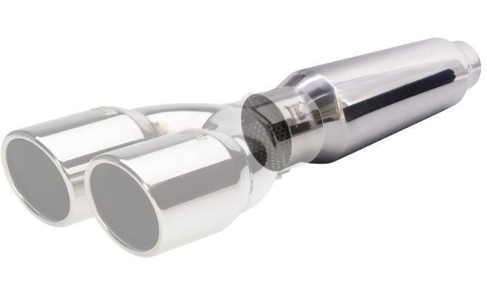 Silenziatore Universale Non lucidato Uscita rotonda. L:550mm Compatibile con terminali SR