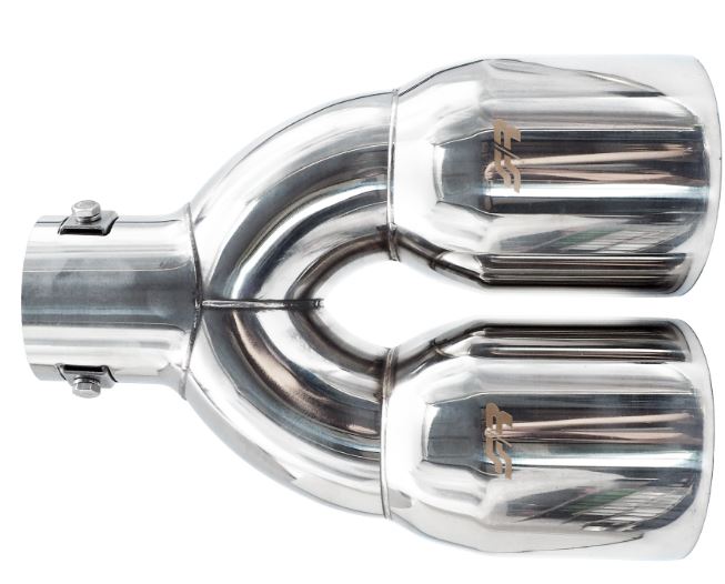 Terminale di scarico doppio Rotondo inclinato in acciaio inox Ø60mm Simoni Racing