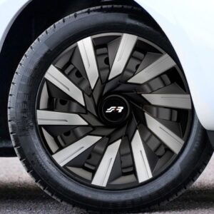 989 TEC/15SB Simoni Racing Set 4 Copricerchio 15" Universali Tecna Nero/Silver Coppe Ruota Borchia