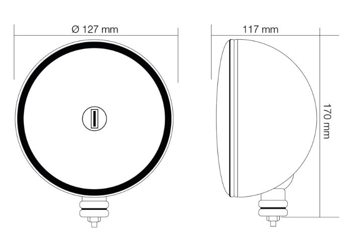 Faro di Profondità a LED con Lampadina H3 Ø127mm 1550 Lumen 6500°K 23W 12V Simoni Racing