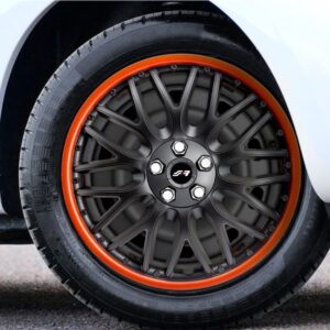 989 ORD/15G Simoni Racing Set 4 Copricerchio 15" Universali Orden GTR Nero/Rosso Coppe Ruota