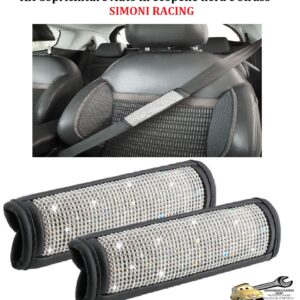 989 CC9 Kit 2 Copricinture Auto in Ecopelle Nera Ricoperta di Brillantini Simoni Racing
