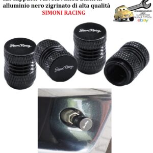 989 CAPS/9N Kit 4 Coprivalvole Cappucci Valvola Milled Black Alluminio Nero Simoni Racing