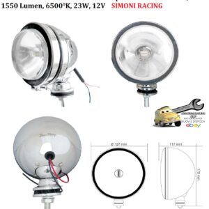 989 SR/DL5 Faro di Profondità a LED con Lampadina H3 Ø127mm 1550 Lumen 6500°K 23W 12V Simoni Racing