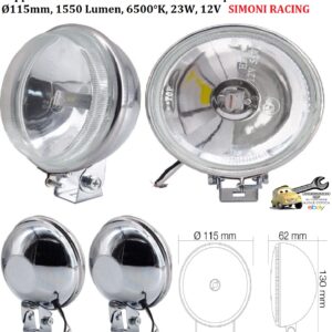 989 SR/DL6 Kit 2 Fari di Profondità LED con Lampadina H3 Ø115mm 1550Lumen 6500°K 23W 12V Simoni Racing