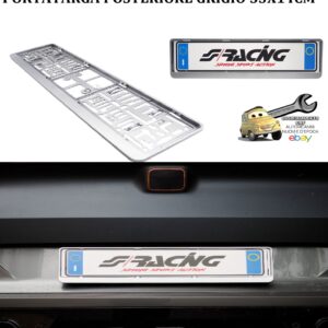989 PTX/G Portatarga Posteriore Universale Colore grigio per Targhe Italiane 53X14cm Simoni Racing