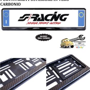 989 PTX/CF Portatarga Posteriore Universale in Vero Carbonio Finitura Glossy (lucida) Simoni Racing