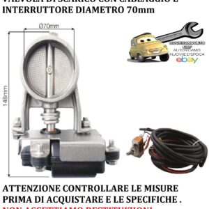 989 EV7 Valvola di Scarico con Cablaggio e Interruttore Diam.70mm Simoni Racing