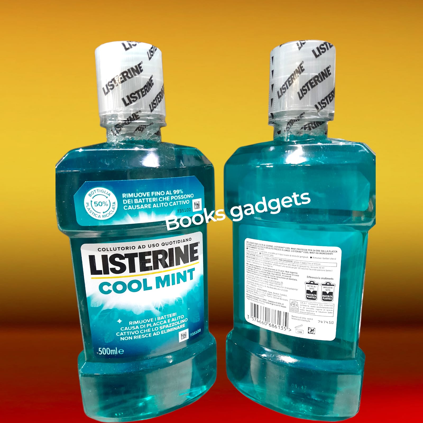 3574660686135 Listerine Cool Mint Collutorio Uso Quotidiano Rimuove i Batteri 500ml