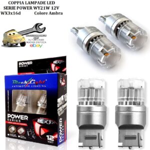 961 LED-041Y SIRIUS Coppia Lampade Led Serie Power WY21W 12V WX3x16d Colore Ambra