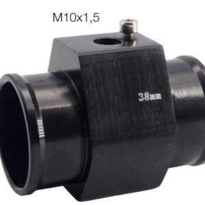 989 WTS38 Attacco Sensore Temperatura Acqua in Alluminio Nero per Tubi Radiatore da Ø38mm