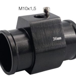 989 WTS36 Attacco Sensore Temperatura Acqua in Alluminio Nero per Tubi Radiatore da Ø36mm