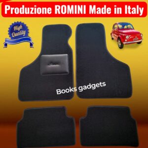 230 C0050 Per Fiat 500 F L R Serie Tappetini in Moquette Bordo Nero Alta Qualità Romini