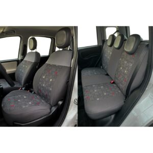 129182 Per Fiat Panda da 2012 Serie Fodere Misto Cot. Grigio/Piombo Quadri Post. Diviso