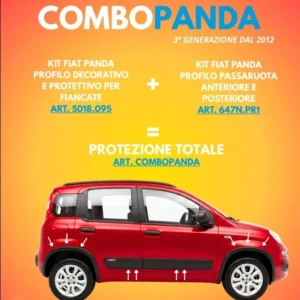 Per Fiat Panda dal 2012 Kit Completo Modanature Laterali + Profilo Passaruota