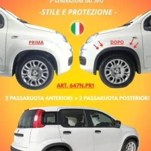 Per Fiat Panda dal 2012 Kit Completo Profilo Passaruota Anteriore e Posteriore